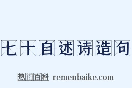 七十自述诗造句是什么意思的图片